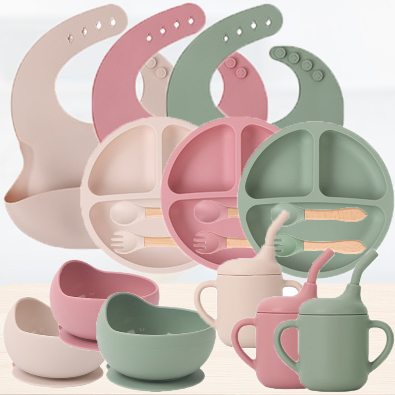 Baby Food Bites - Set peralatan makan silikon anak-anak, Set