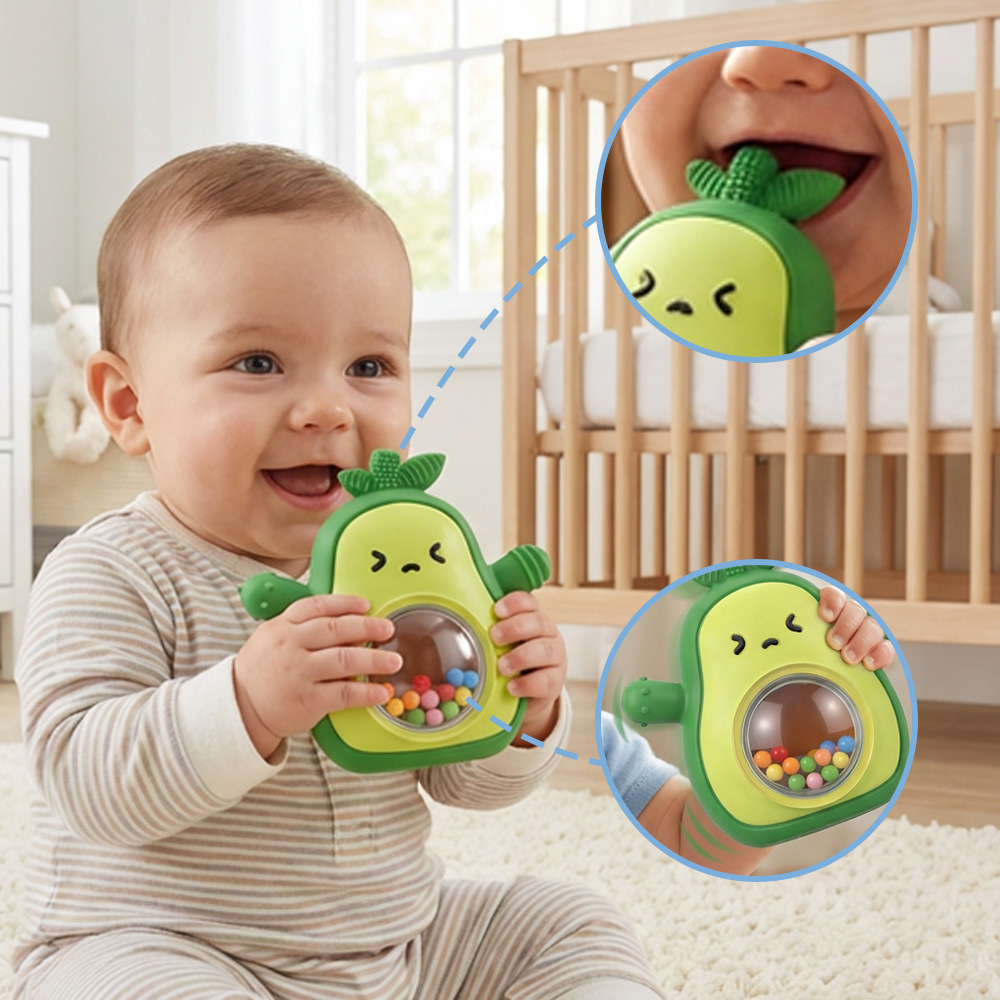 Baby Food Bites - Mainan Gigit Bayi Avocado dari Silikon