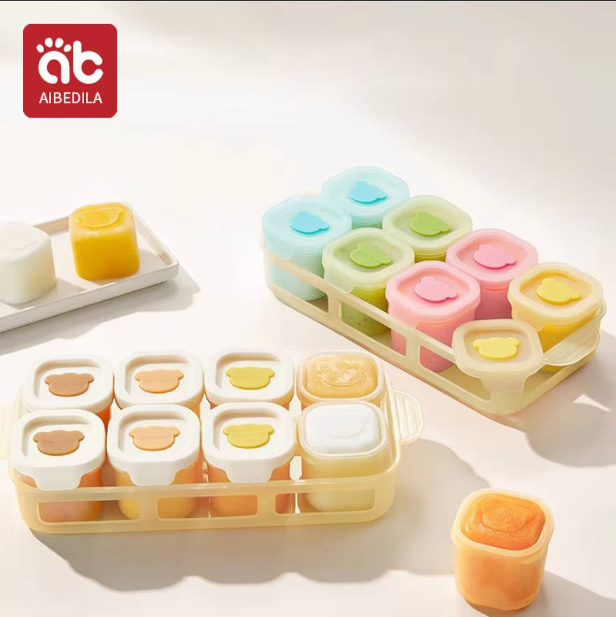 Baby Food Glass Jar - AIBEDILA Baki Silikon untuk Makanan Bayi,