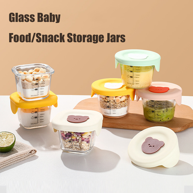 Baby Food Glass Jar - Stoples penyimpanan makanan kaca bayi, mangkuk