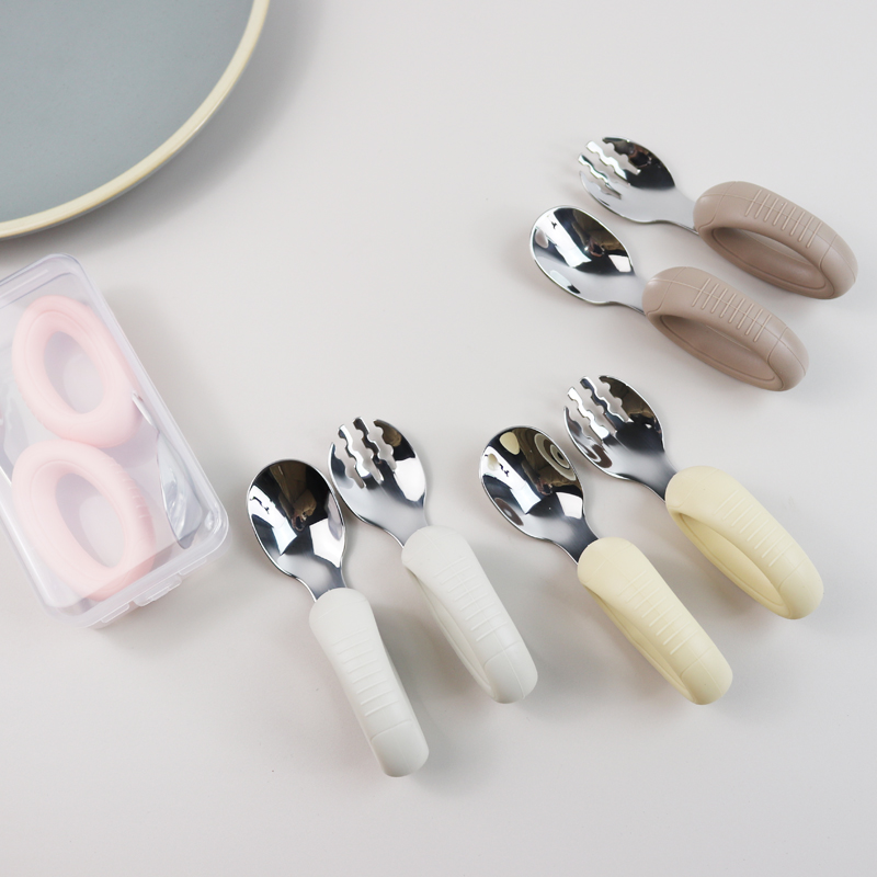 Baby Food Utensils Set - Set Sendok Garpu Bayi dari Baja