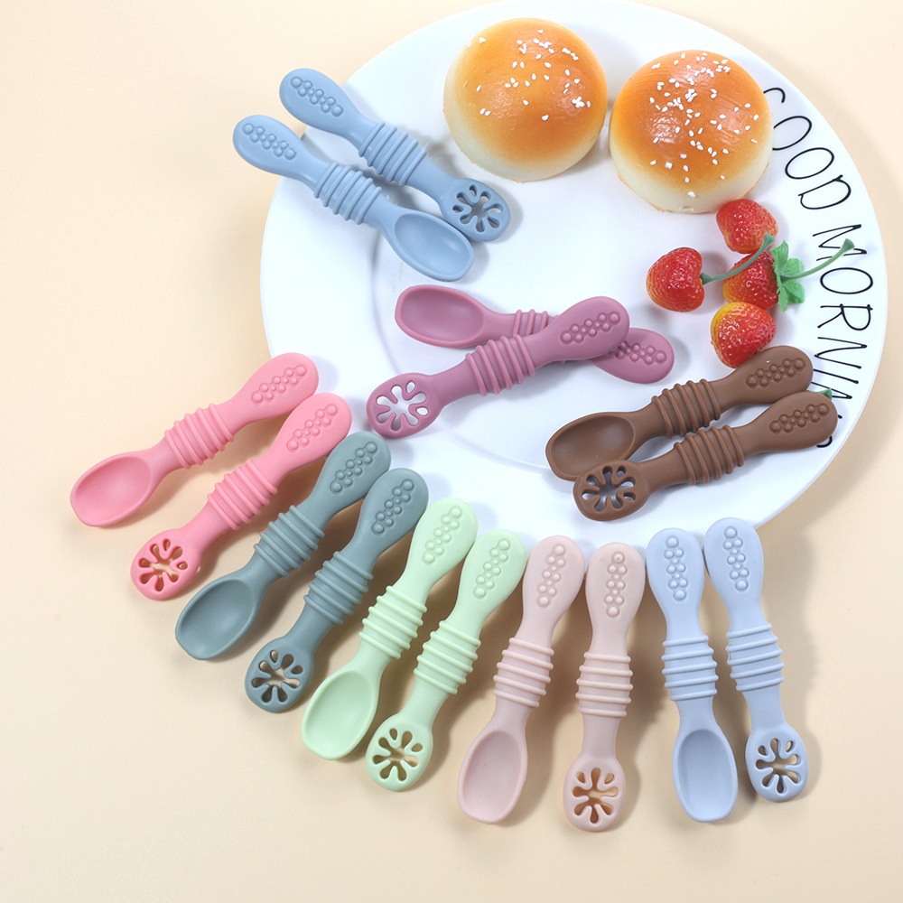 Baby Food Utensils Set - 2 buah bayi lucu belajar sendok