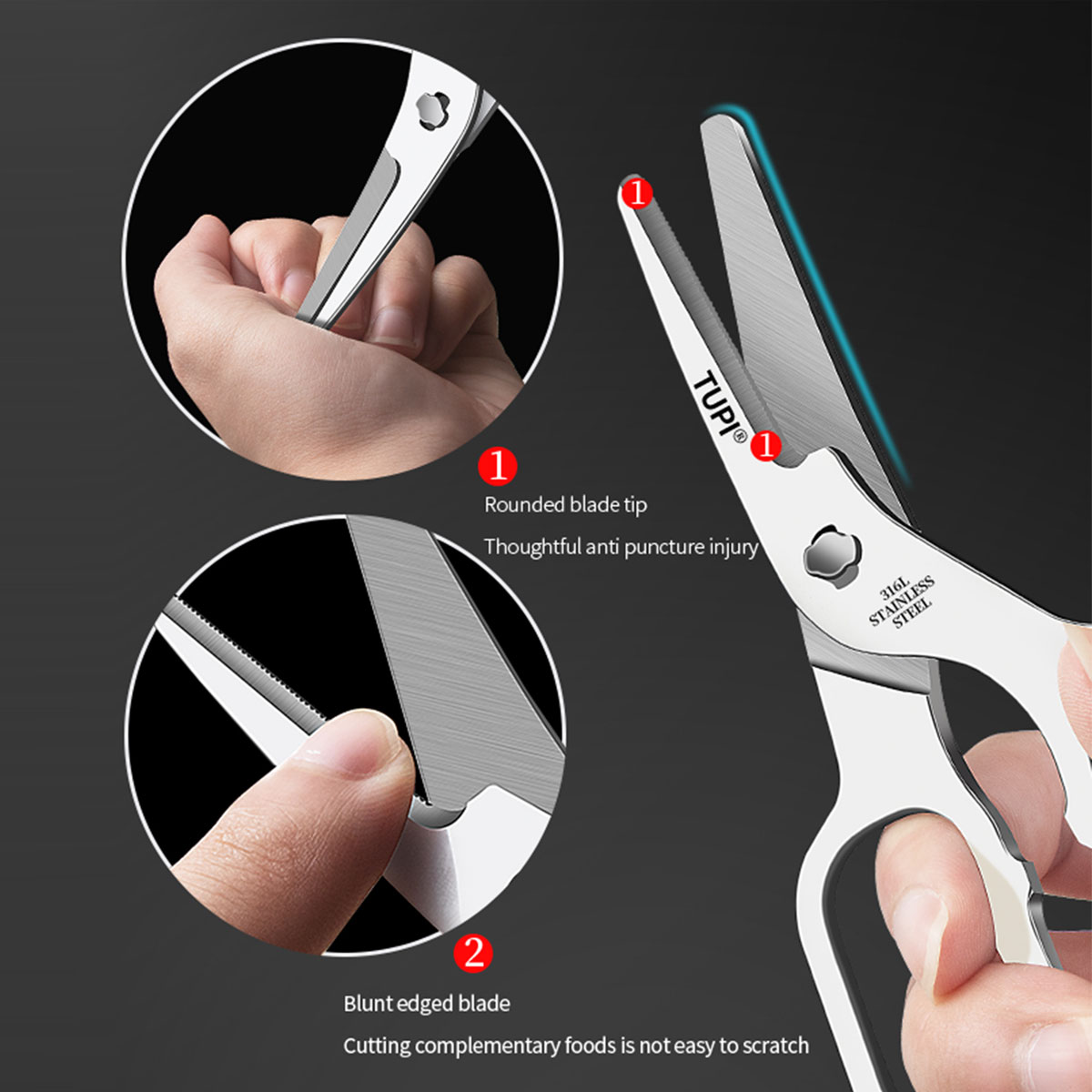 Baby Food Scissors - TUPI - Gunting Baja Tahan Karat
