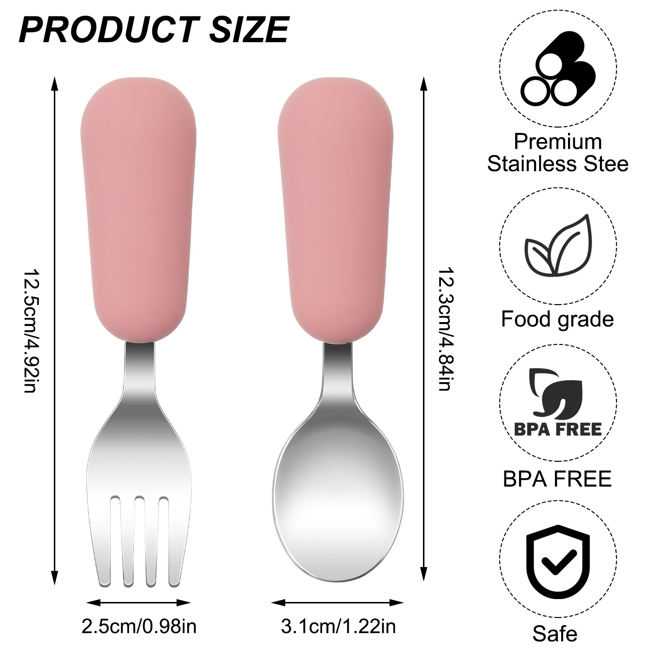 Warna Anak 2 Buah Sendok Garpu - Baby Food Utensils Set ulasan dan harga