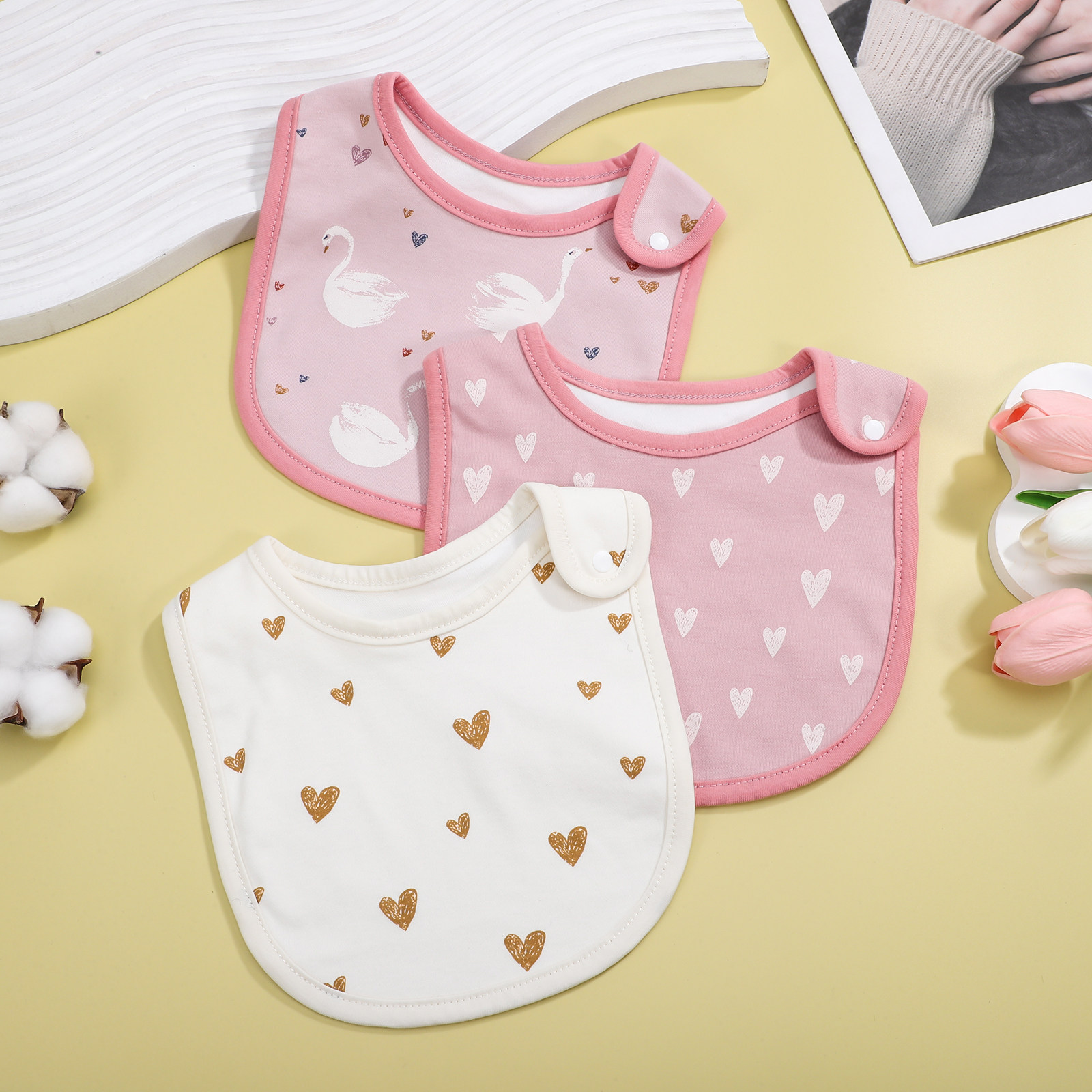 3pcs Celemek Bayi dari Katun d - Baby Food Newborn ulasan dan harga
