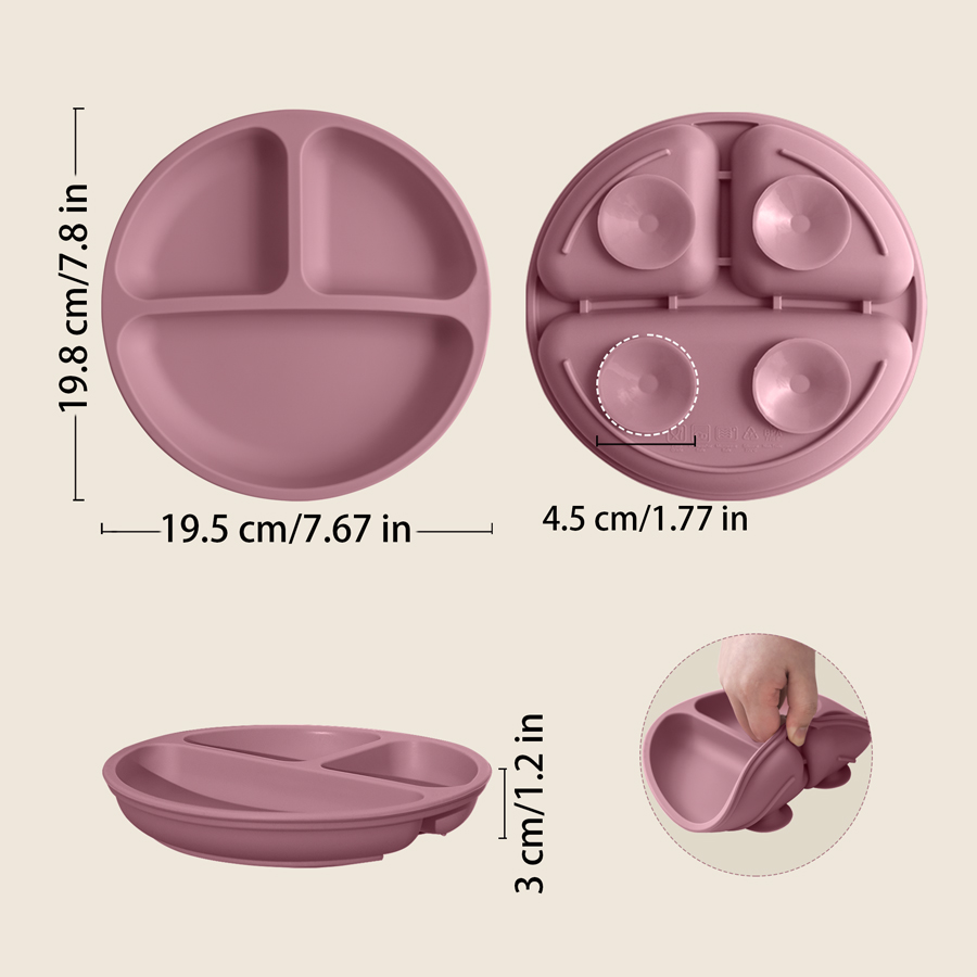 1 buah piring makan silikon pe - Baby Food Tray ulasan dan harga
