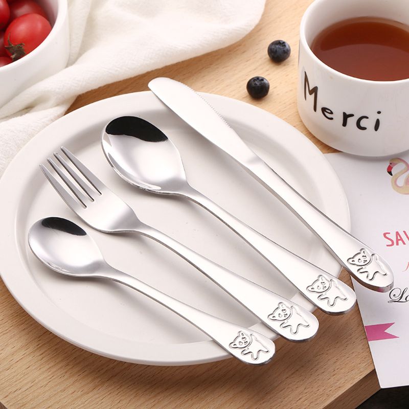 4 Buah/Set Sendok Teh Bayi Sen - Baby Food Utensils Set ulasan dan harga