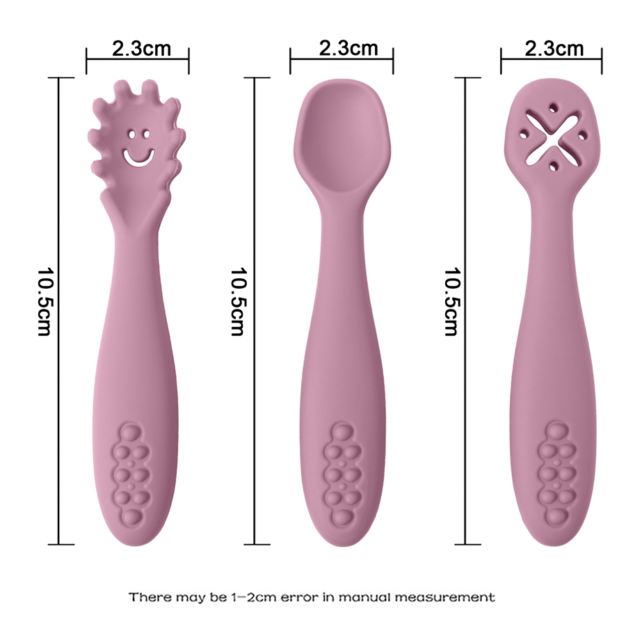 3 Buah Sendok Garpu Silikon un - Baby Food Utensils Set ulasan dan harga