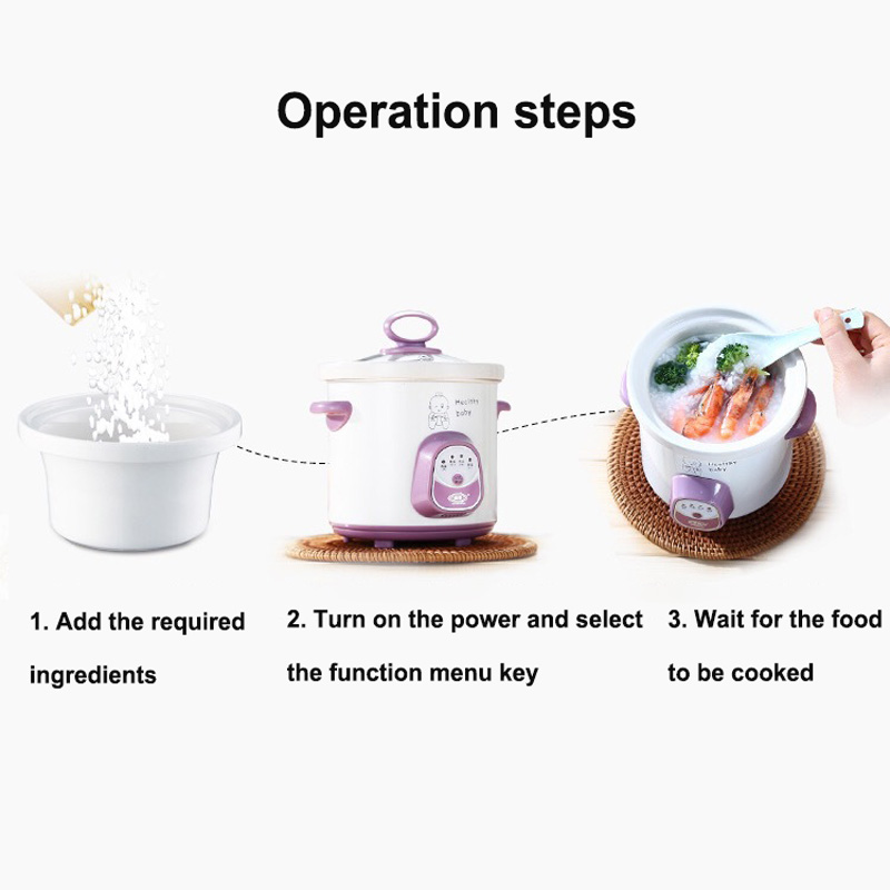 Panci Listrik Keramik 0.7L Bar - Baby Food Recipe Book ulasan dan harga