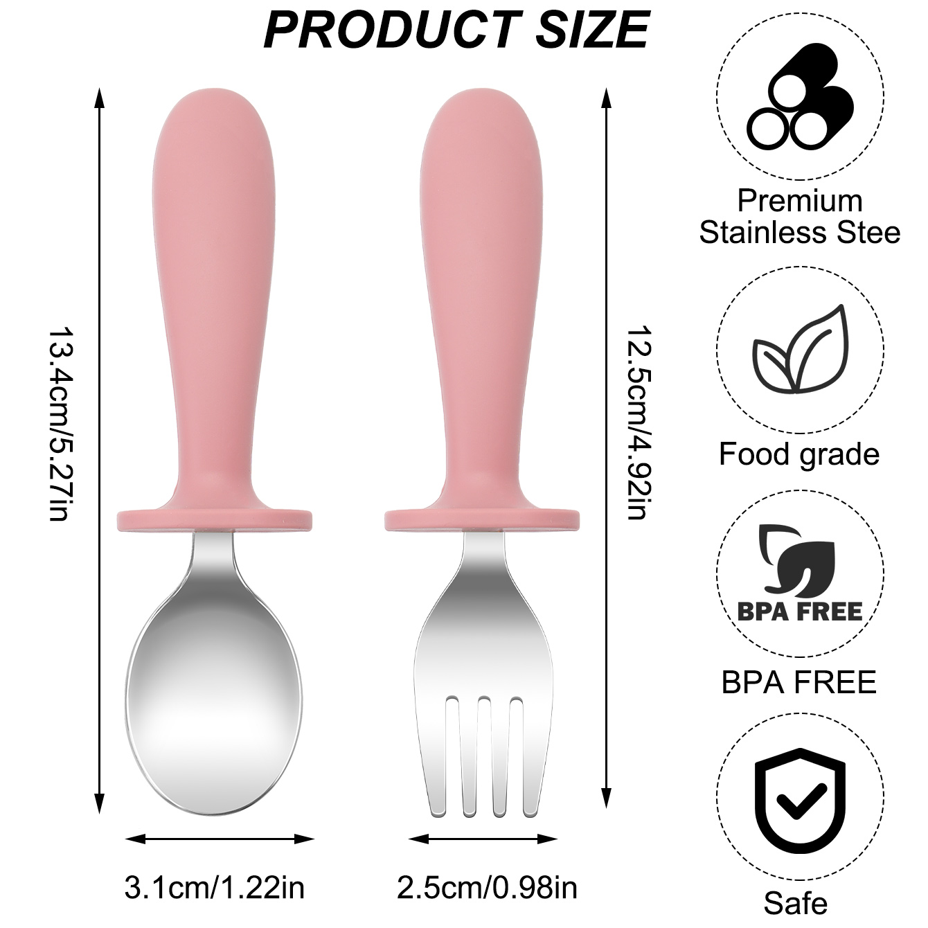 Warna Anak-anak 2 Buah Set Sen - Baby Food Utensils Set ulasan dan harga