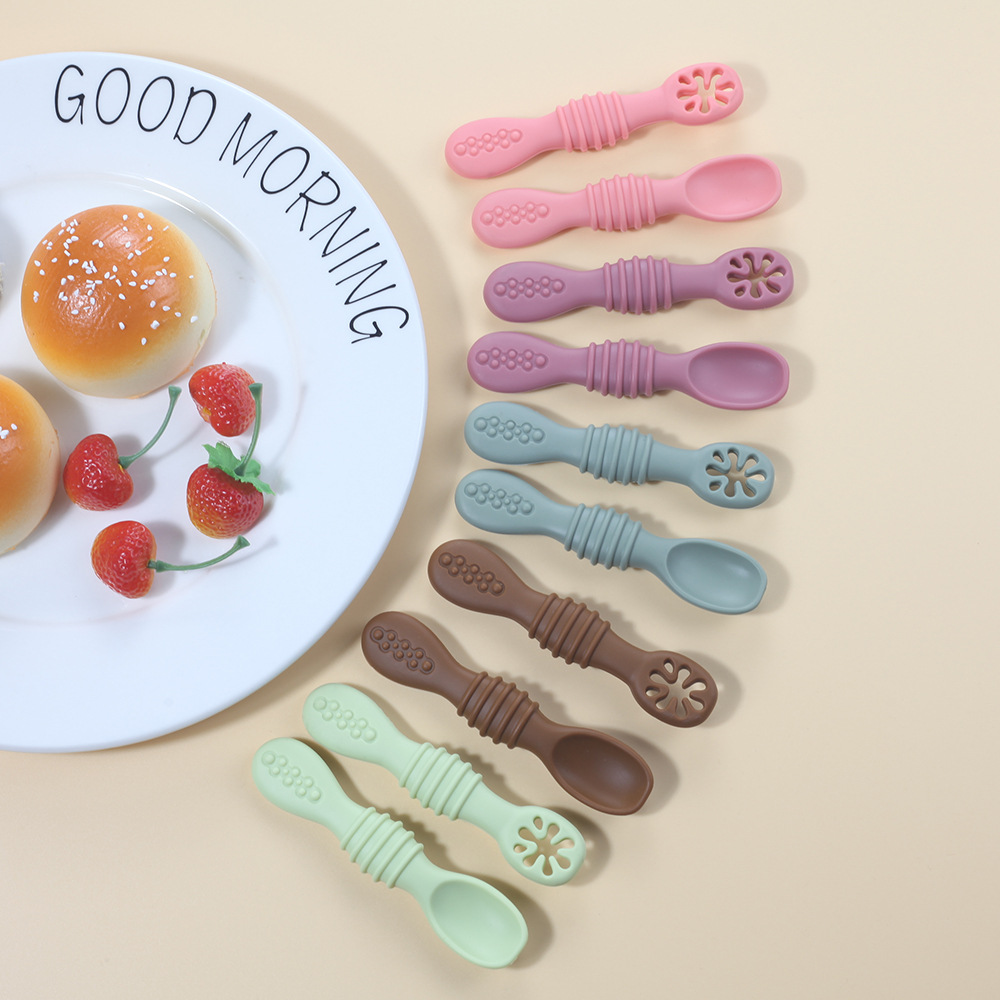 2 buah bayi lucu belajar sendo - Baby Food Utensils Set ulasan dan harga