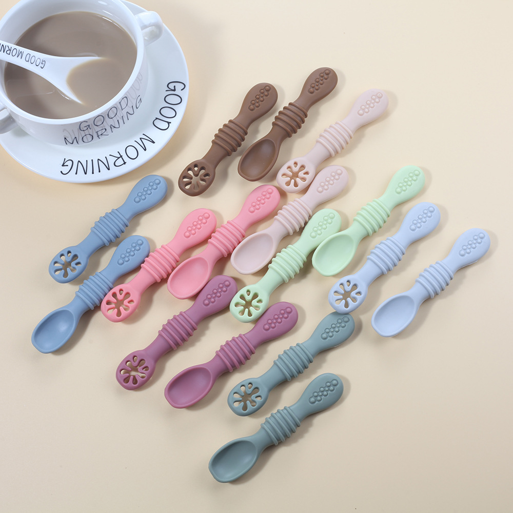 2 buah bayi lucu belajar sendo - Baby Food Utensils Set ulasan dan harga