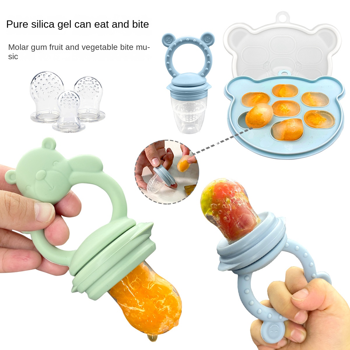 Set alat makan bayi silikon, d - Baby Food Bites ulasan dan harga