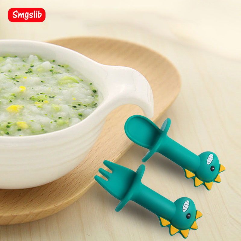 Peralatan Makan Silikon Dinosa - Baby Food Utensils Set ulasan dan harga